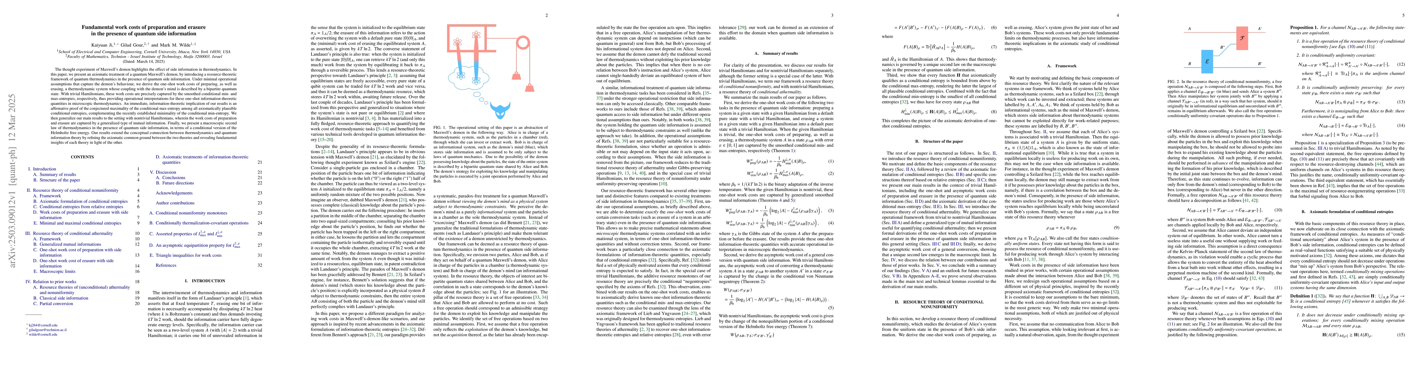 Thumbnail for Fundamental work costs of preparation and erasure in the presence of
  quantum side information