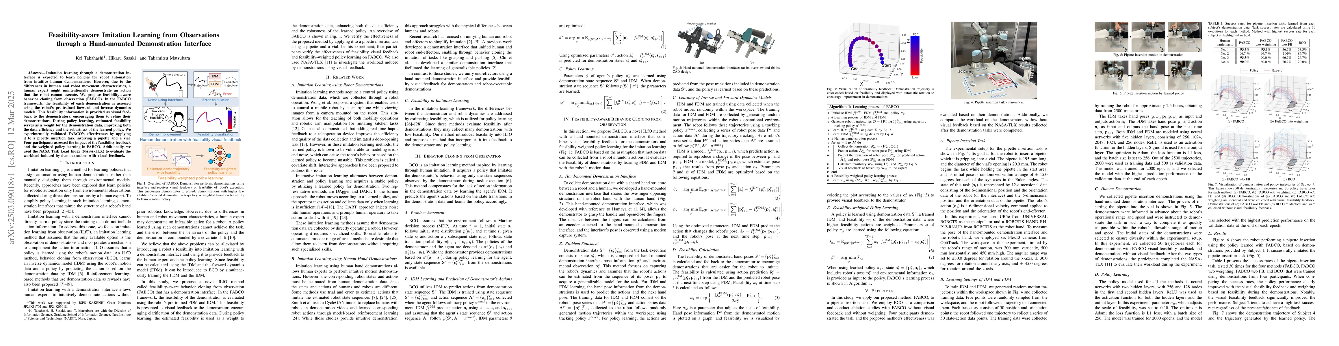 Thumbnail for Feasibility-aware Imitation Learning from Observations through a
  Hand-mounted Demonstration Interface