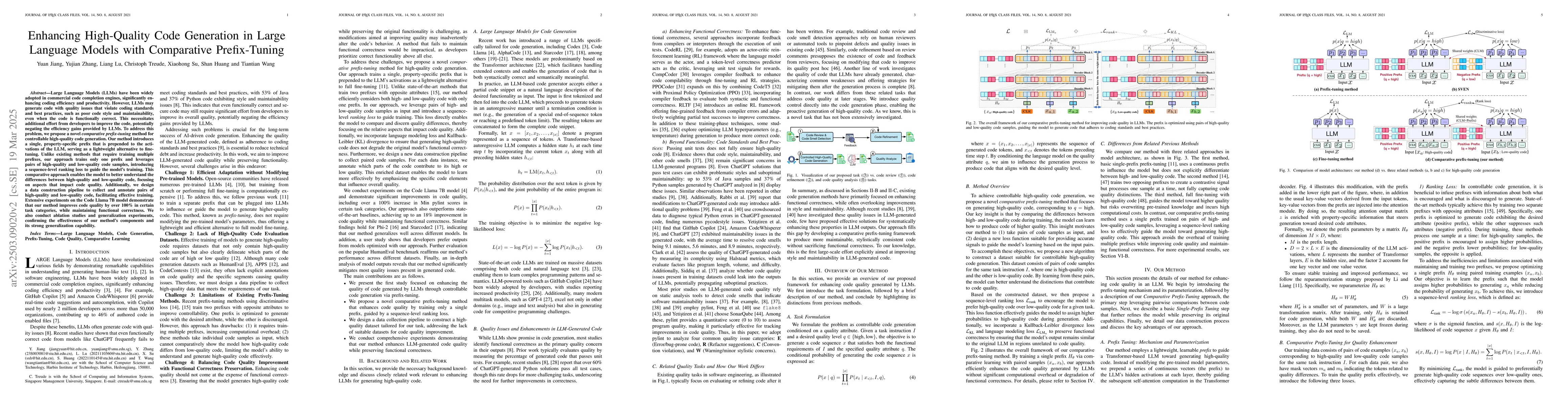 Thumbnail for Enhancing High-Quality Code Generation in Large Language Models with
  Comparative Prefix-Tuning