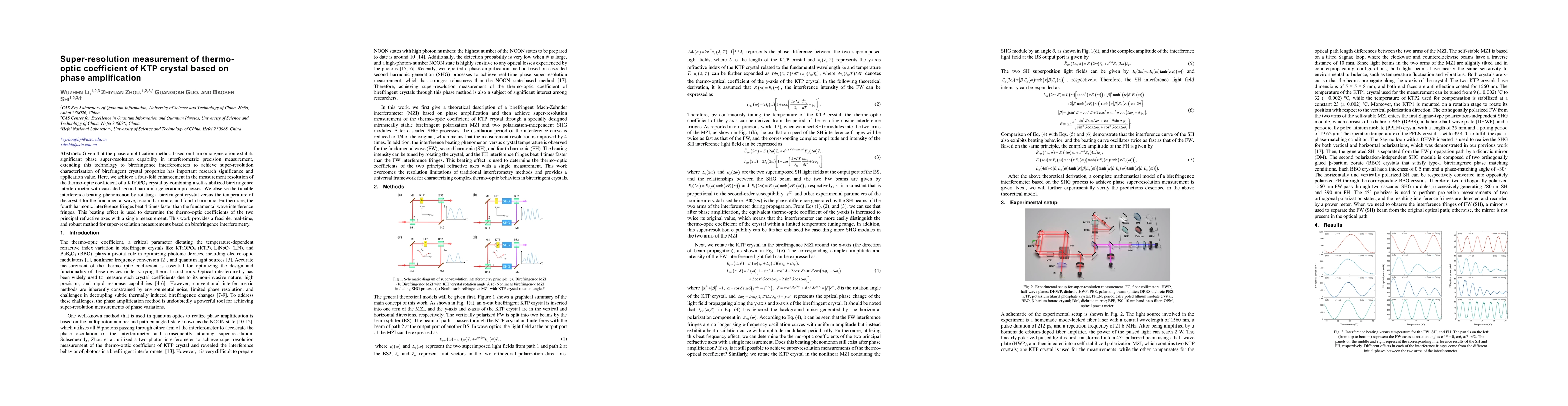 Thumbnail for Super-resolution measurement of thermo-optic coefficient of KTP crystal
  based on phase amplification