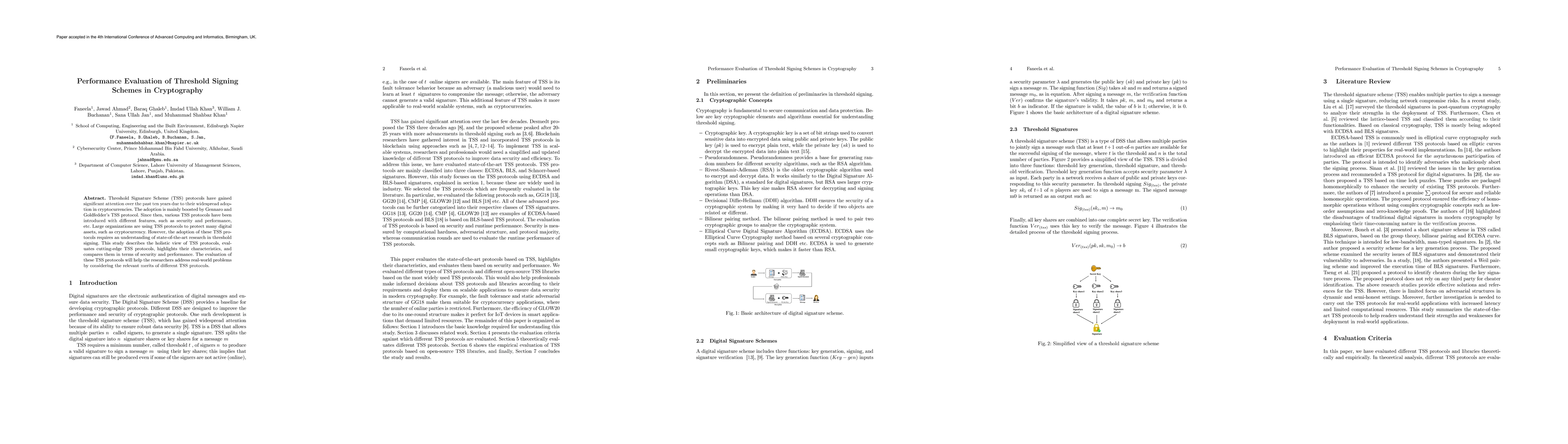 Thumbnail for Performance Evaluation of Threshold Signing Schemes in Cryptography
