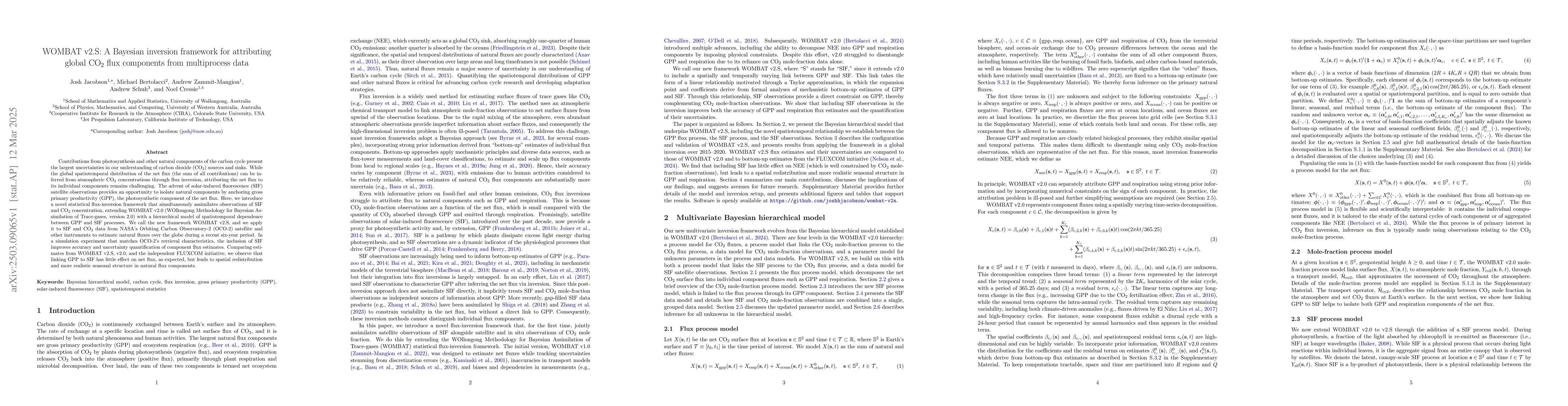 Thumbnail for WOMBAT v2.S: A Bayesian inversion framework for attributing global
  CO$_2$ flux components from multiprocess data