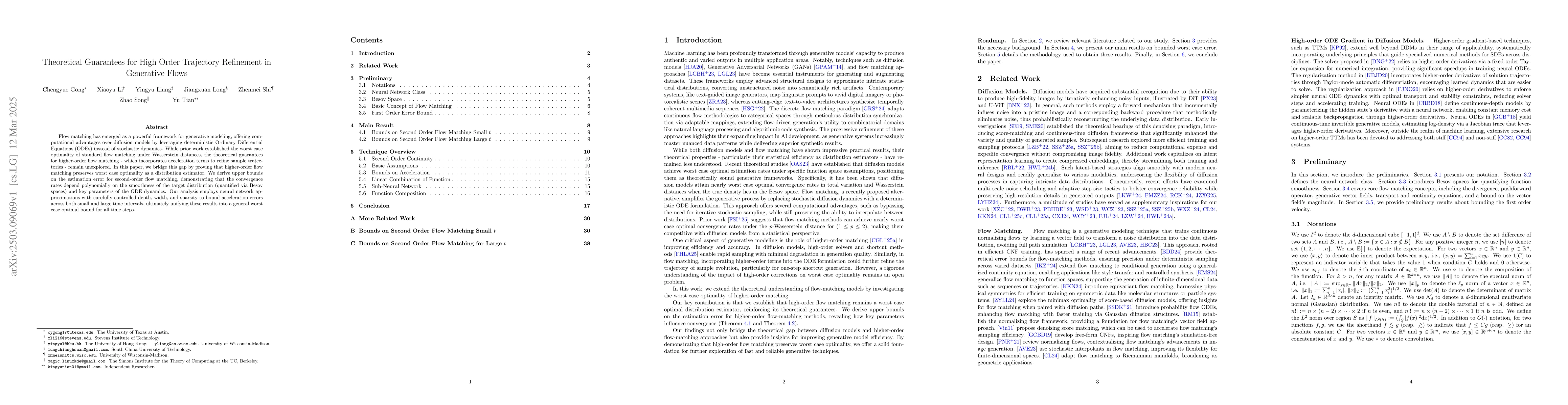 Thumbnail for Theoretical Guarantees for High Order Trajectory Refinement in
  Generative Flows