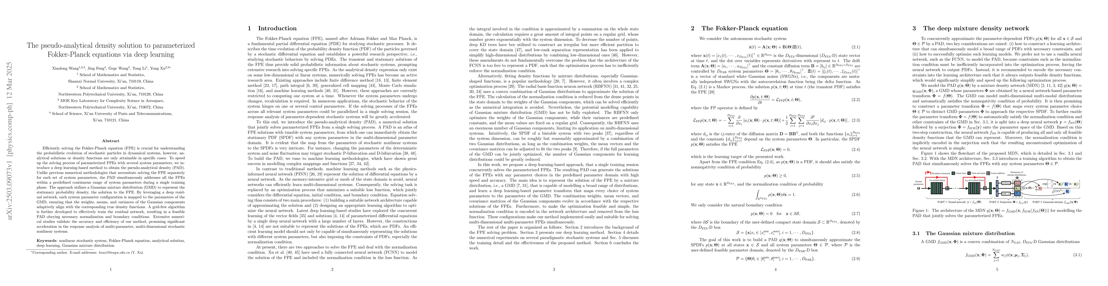 Thumbnail for The pseudo-analytical density solution to parameterized Fokker-Planck
  equations via deep learning