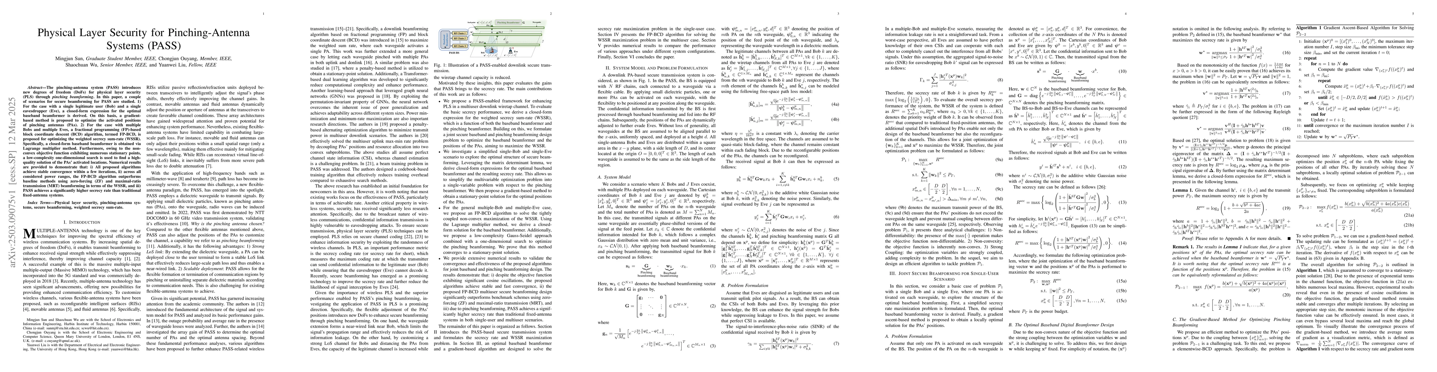 Thumbnail for Physical Layer Security for Pinching-Antenna Systems (PASS)