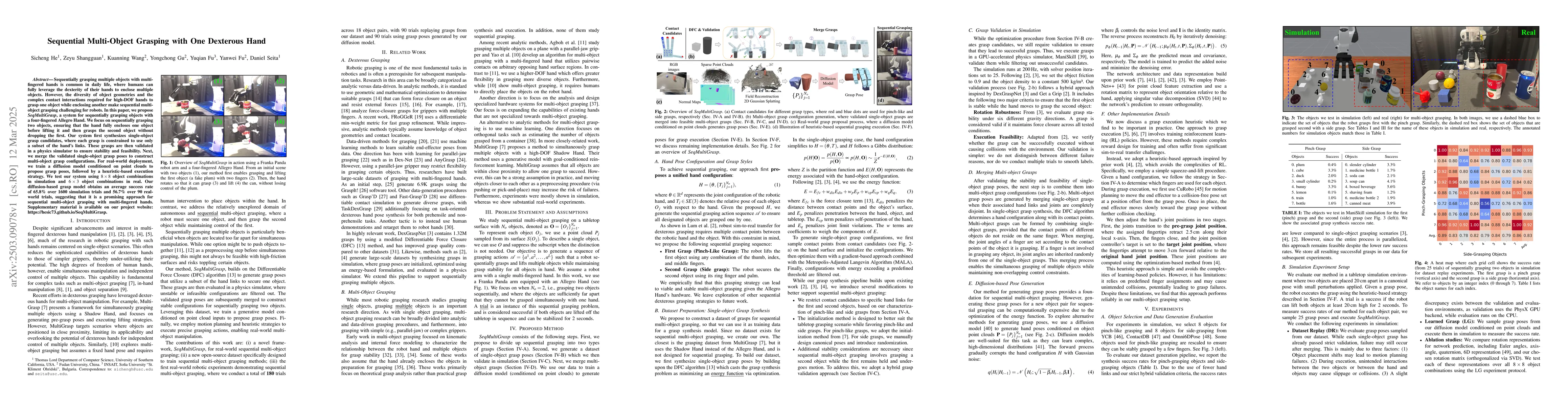 Thumbnail for Sequential Multi-Object Grasping with One Dexterous Hand