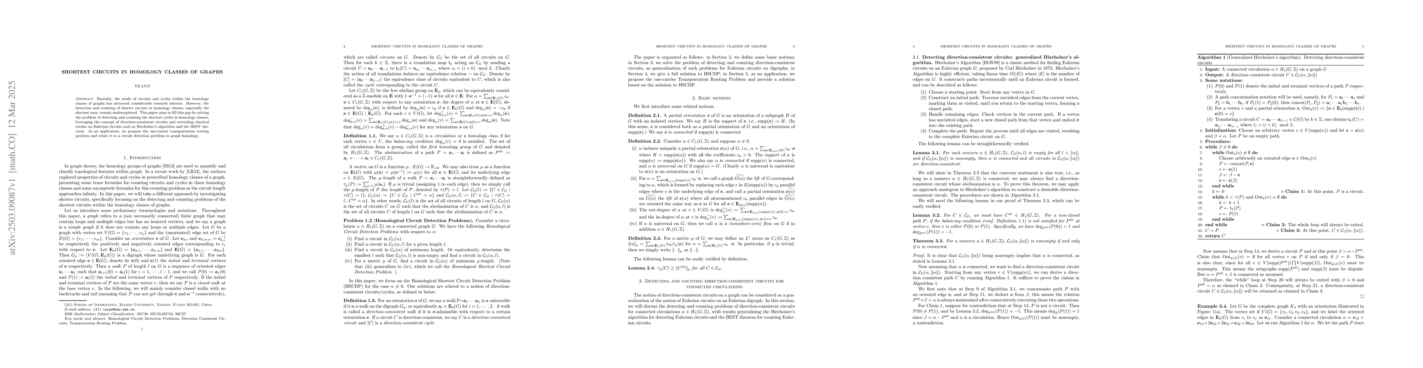 Thumbnail for Shortest Circuits in Homology Classes of Graphs