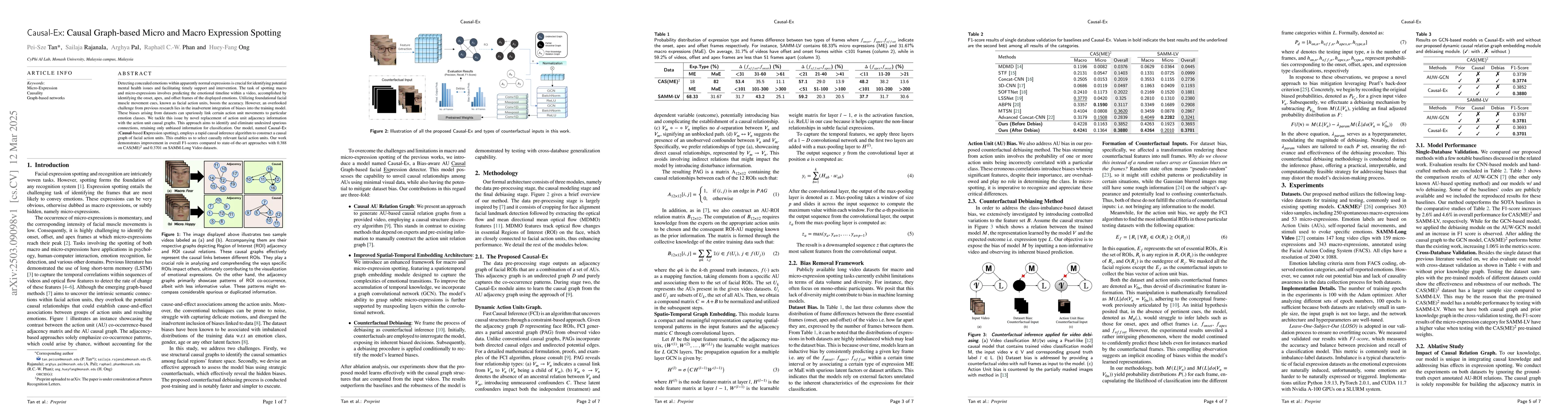 Thumbnail for Causal-Ex: Causal Graph-based Micro and Macro Expression Spotting