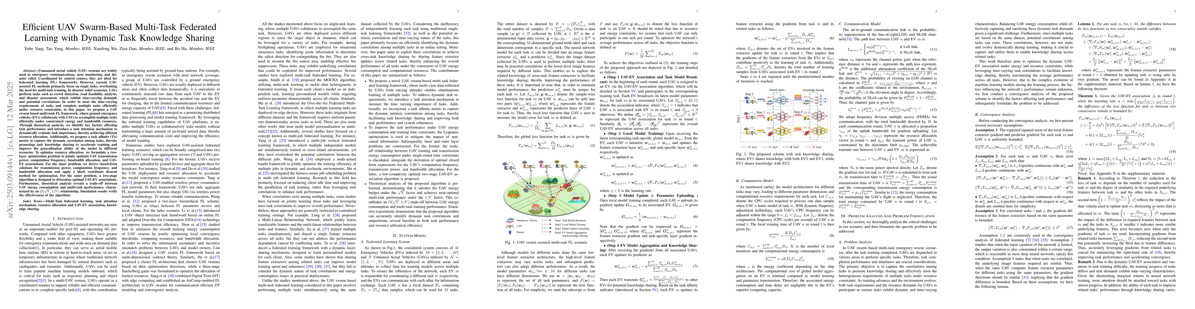 Thumbnail for Efficient UAV Swarm-Based Multi-Task Federated Learning with Dynamic
  Task Knowledge Sharing