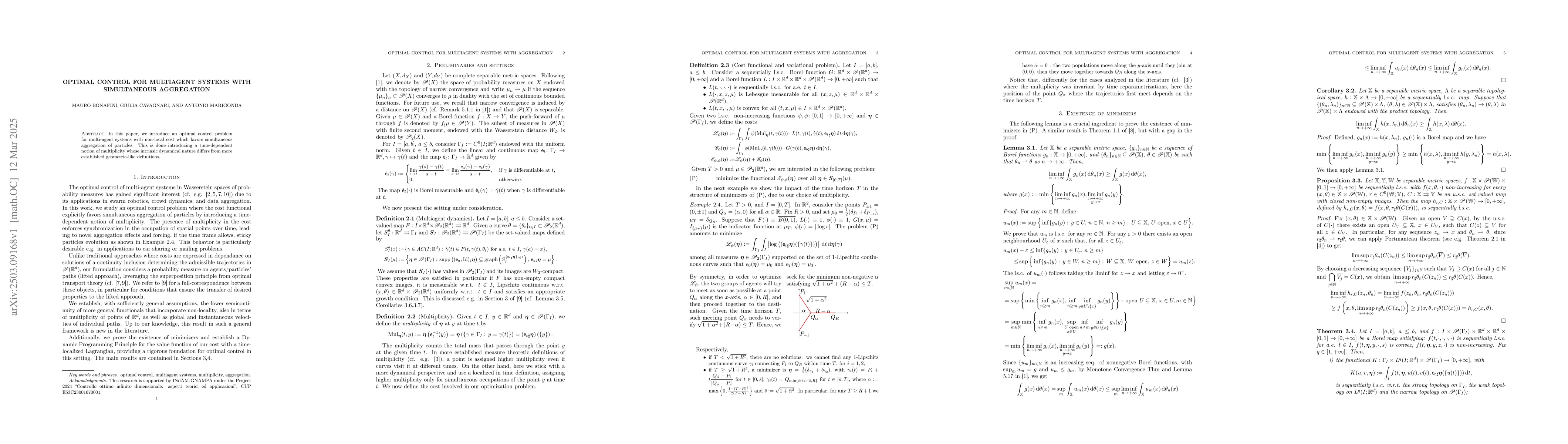 Thumbnail for Optimal control for multiagent systems with simultaneous aggregation