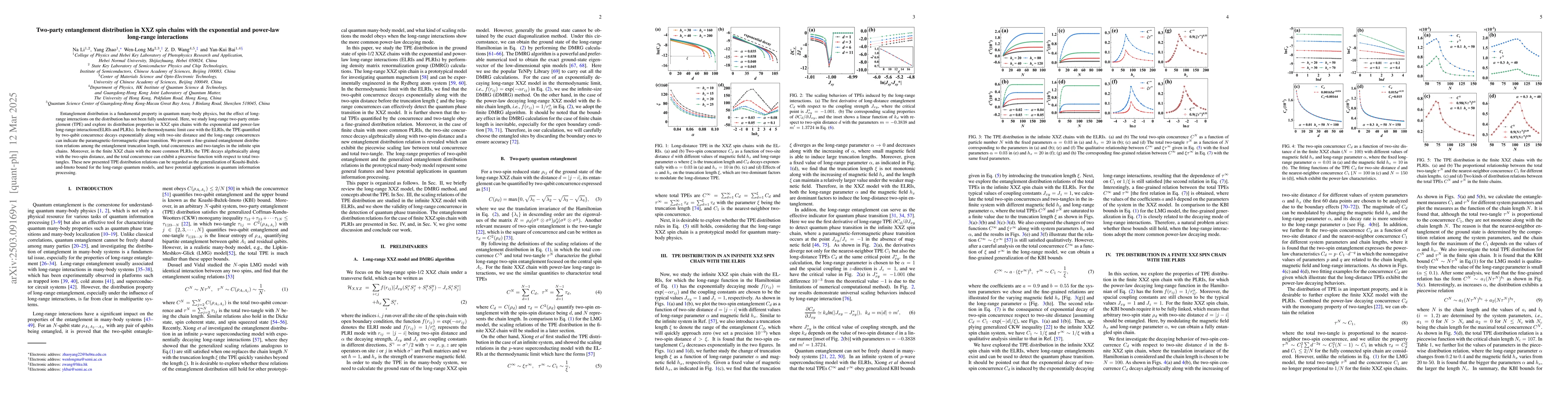 Thumbnail for Two-party entanglement distribution in XXZ spin chains with the
  exponential and power-law long-range interactions