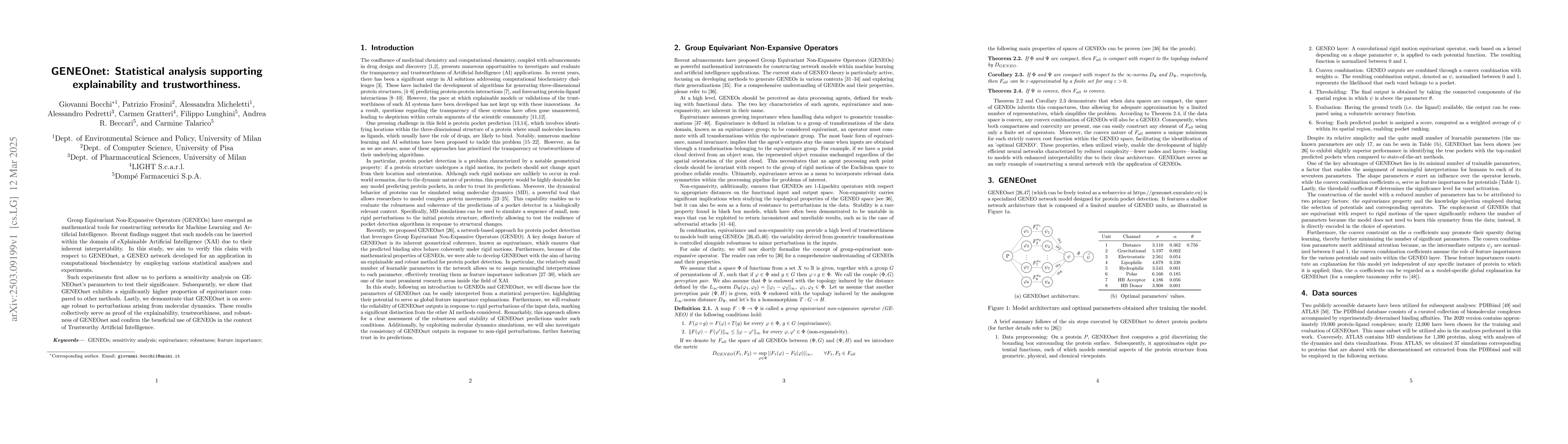 Thumbnail for GENEOnet: Statistical analysis supporting explainability and
  trustworthiness