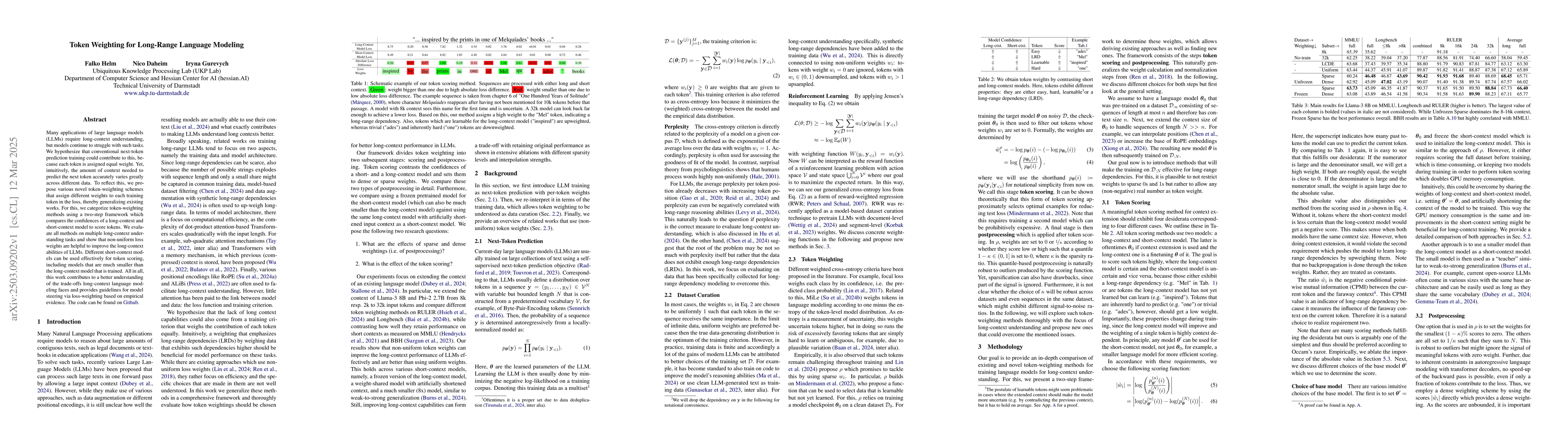 Thumbnail for Token Weighting for Long-Range Language Modeling