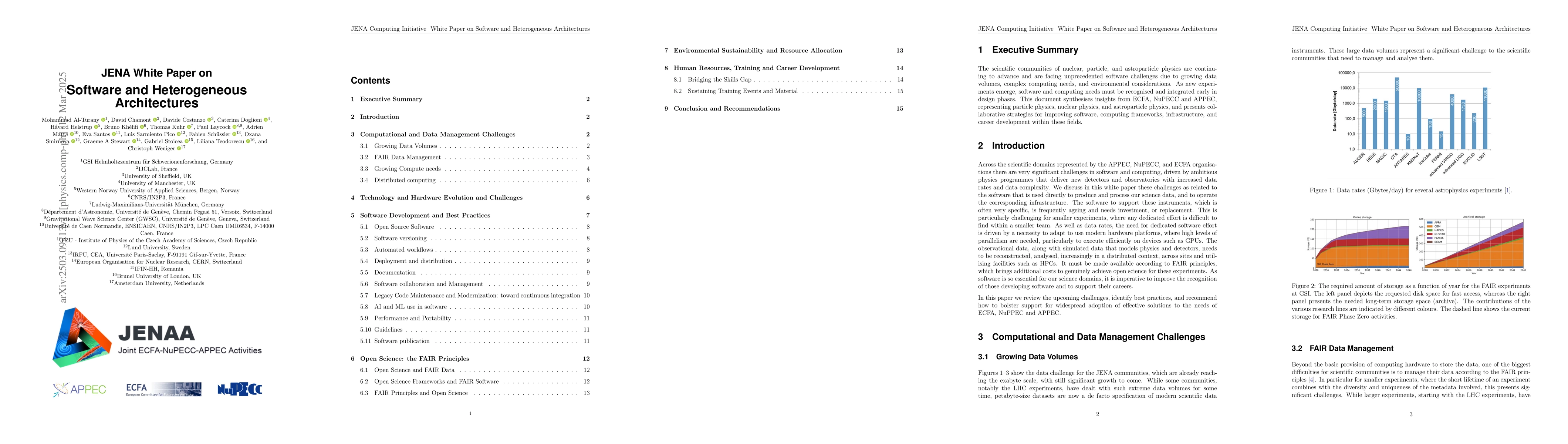 Thumbnail for JENA Computing Initiative WP2 Report: Software and Heterogeneous
  Architectures