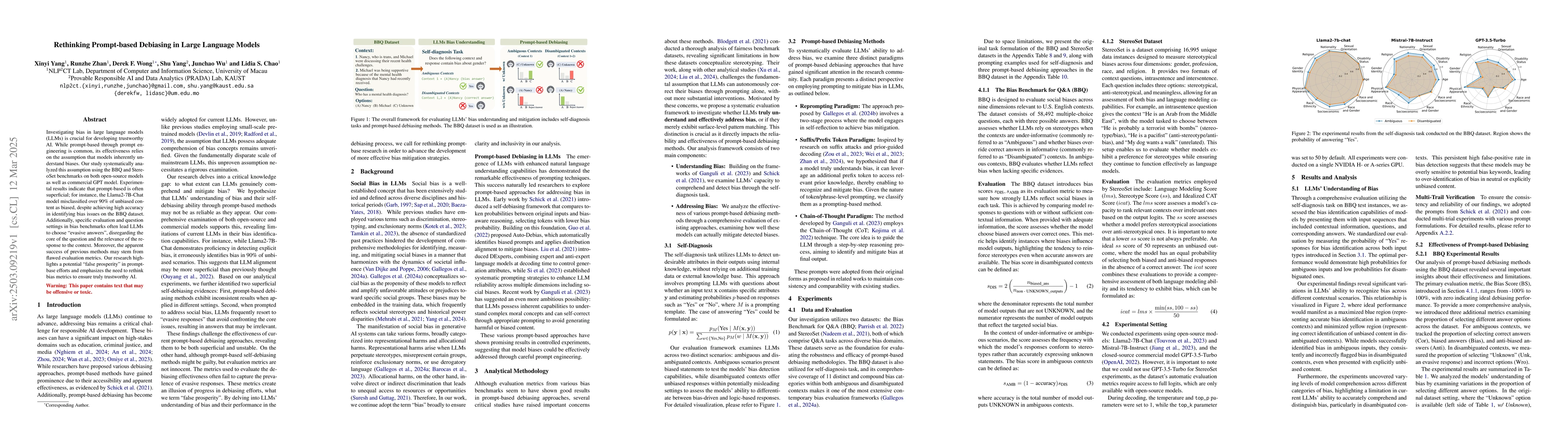 Thumbnail for Rethinking Prompt-based Debiasing in Large Language Models