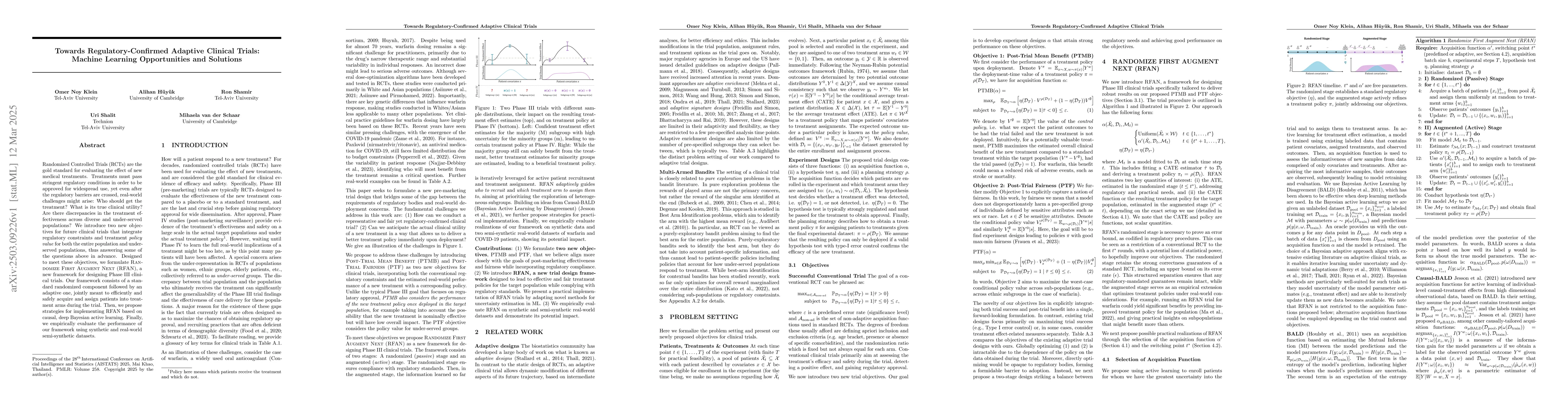 Thumbnail for Towards Regulatory-Confirmed Adaptive Clinical Trials: Machine Learning
  Opportunities and Solutions