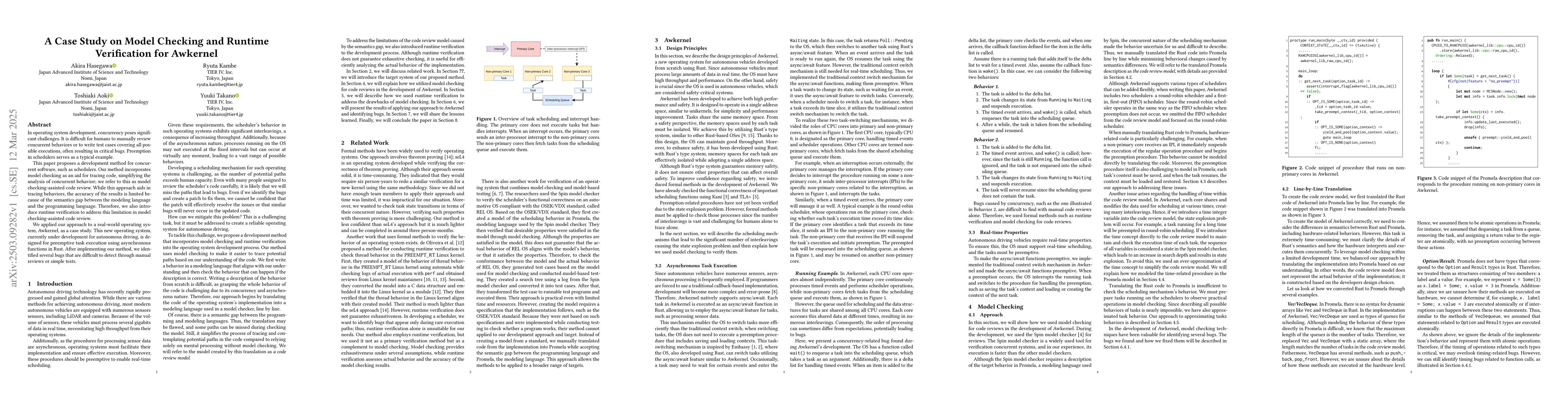 Thumbnail for A Case Study on Model Checking and Runtime Verification for Awkernel