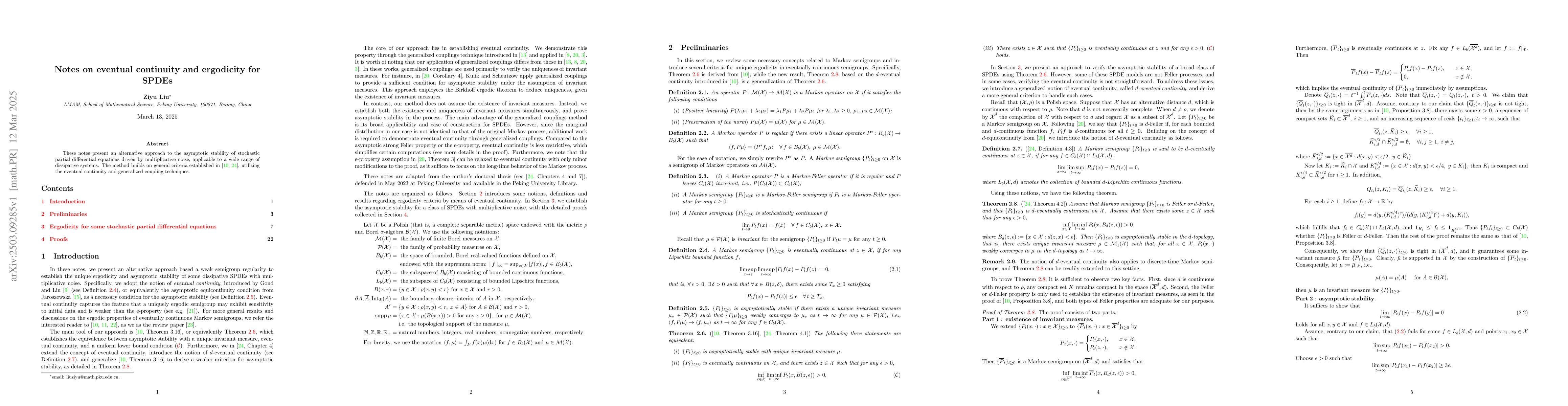 Thumbnail for Notes on eventual continuity and ergodicity for SPDEs