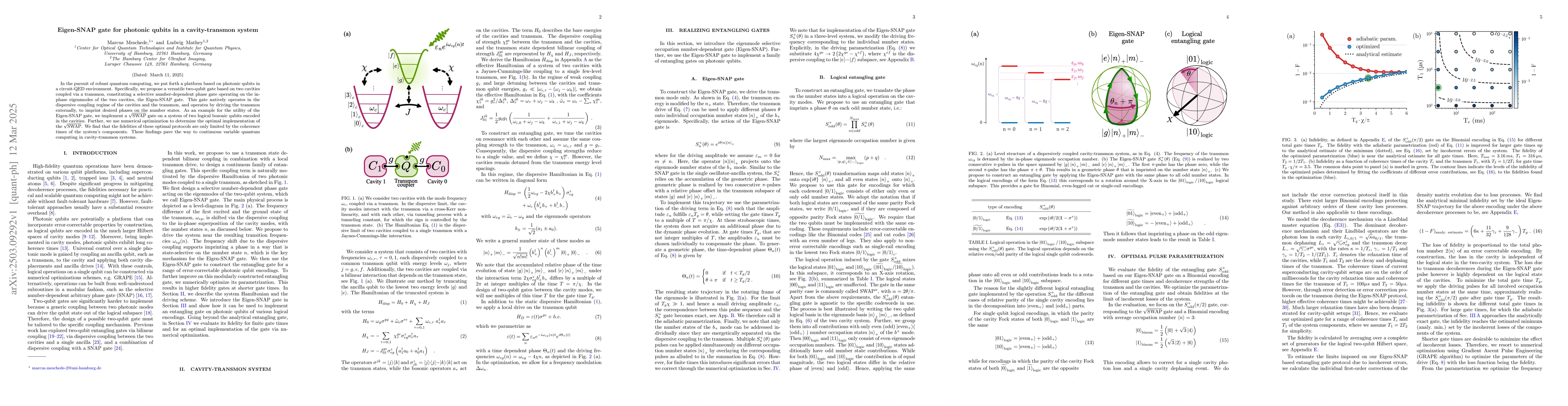 Thumbnail for Eigen-SNAP gate for photonic qubits in a cavity-transmon system