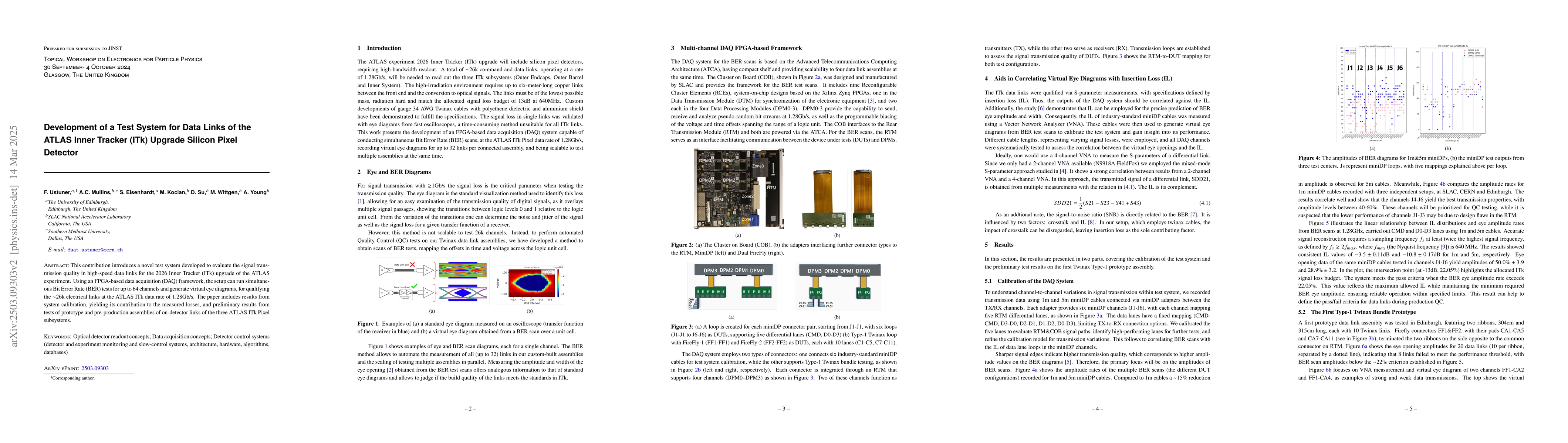 Thumbnail for Development of a Test System for Data Links of the ATLAS Inner Tracker
  (ITk) Upgrade Silicon Pixel Detector