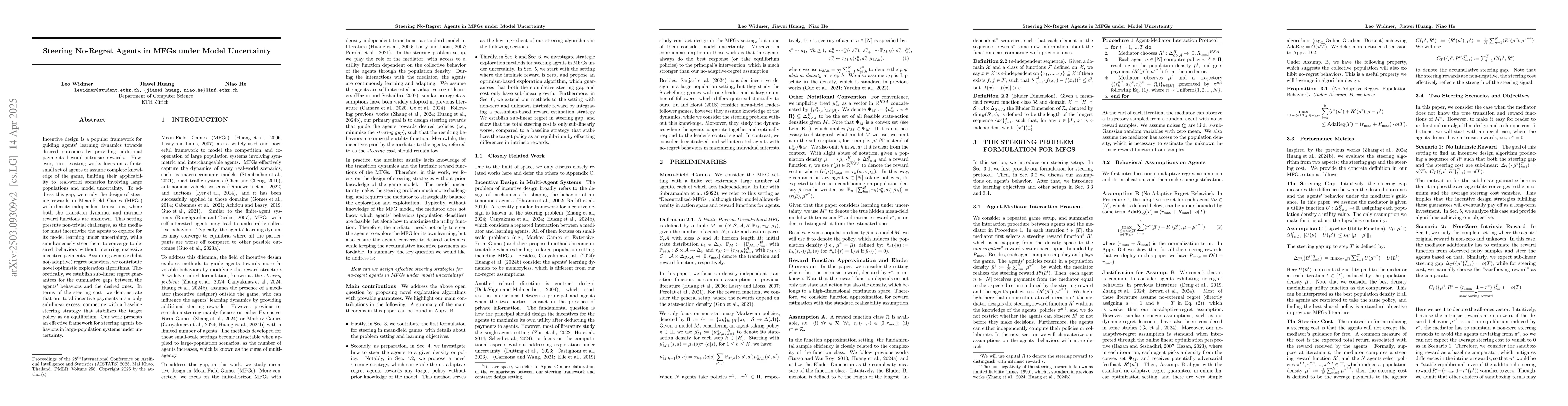 Thumbnail for Steering No-Regret Agents in MFGs under Model Uncertainty