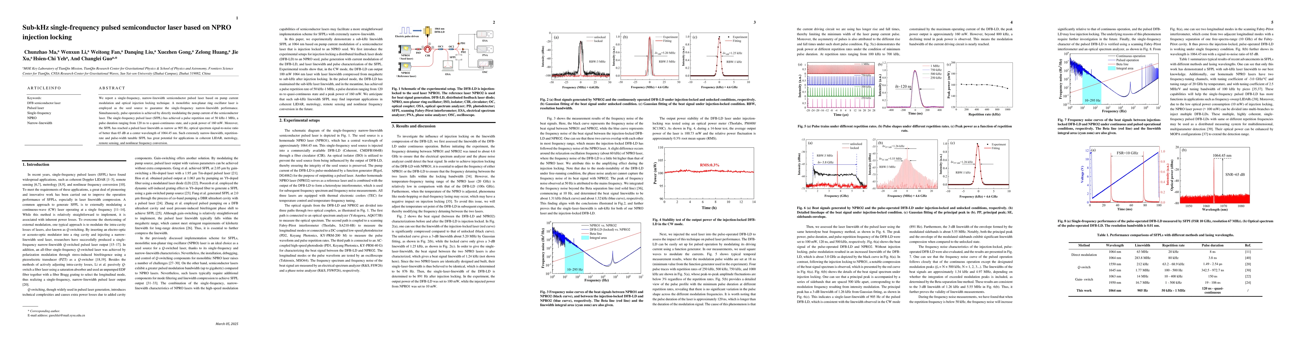 Thumbnail for Sub-kHz single-frequency pulsed semiconductor laser based on NPRO
  injection locking