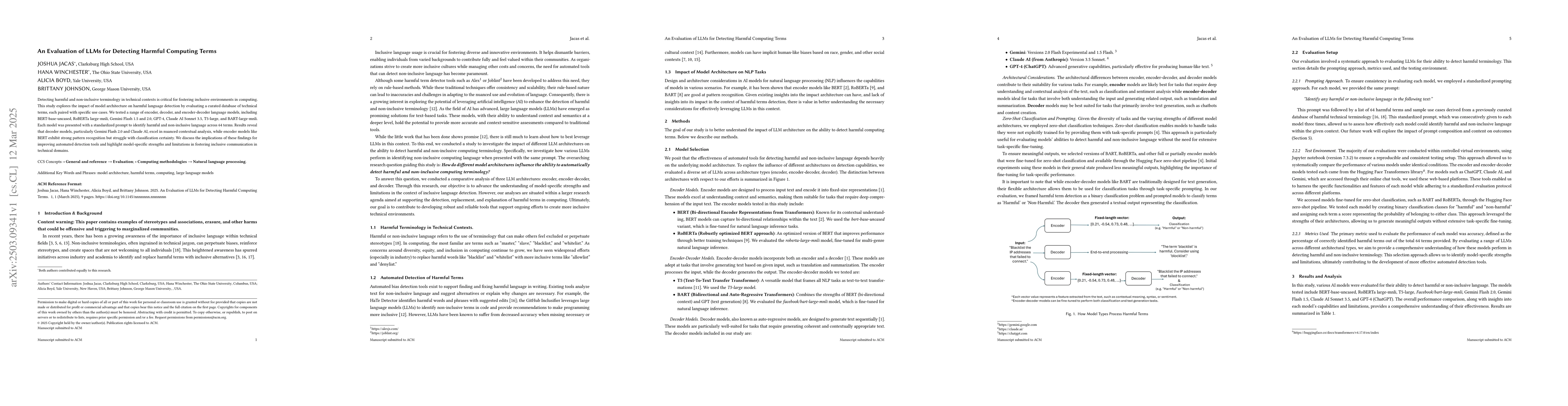 Thumbnail for An Evaluation of LLMs for Detecting Harmful Computing Terms