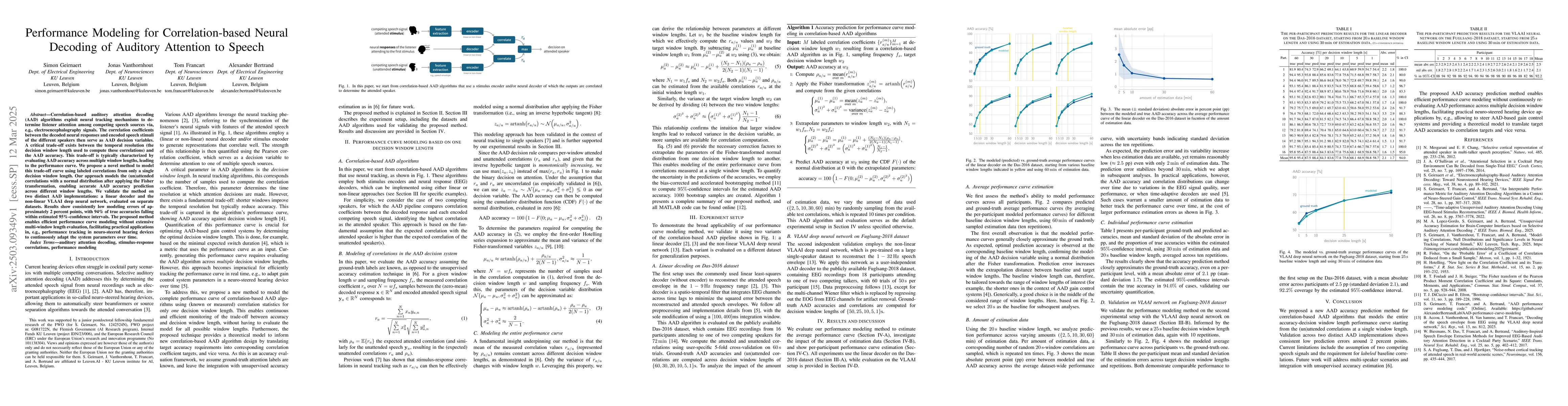 Thumbnail for Performance Modeling for Correlation-based Neural Decoding of Auditory
  Attention to Speech