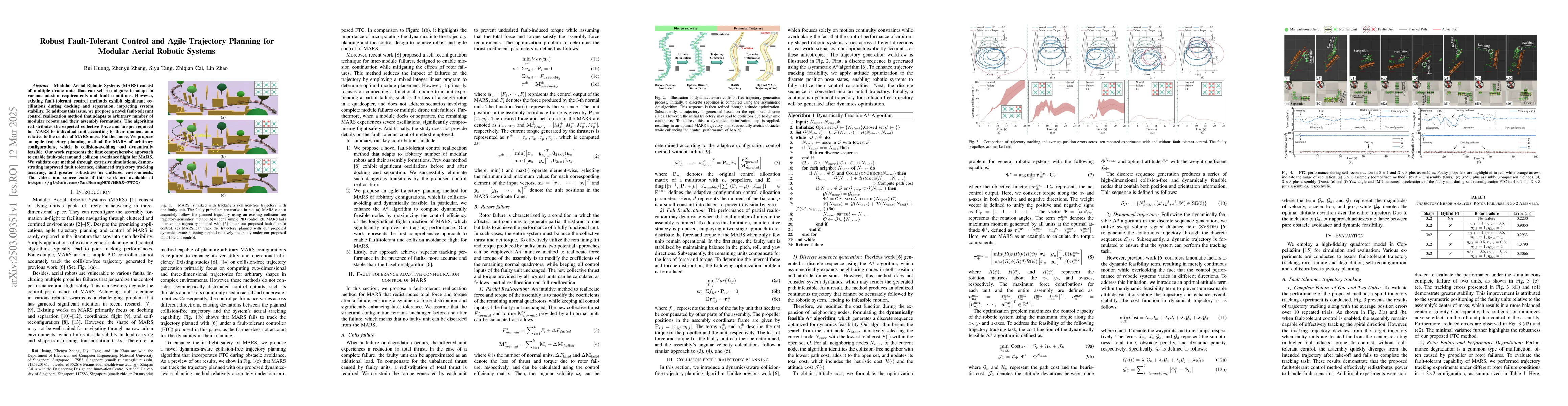 Thumbnail for Robust Fault-Tolerant Control and Agile Trajectory Planning for Modular
  Aerial Robotic Systems