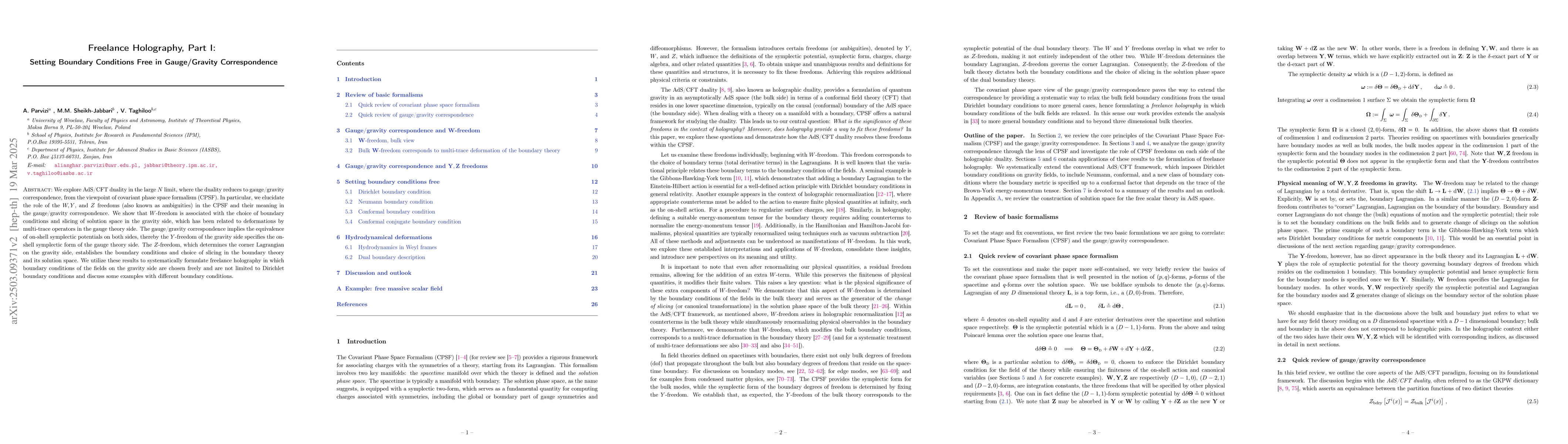 Thumbnail for Freelance Holography, Part I: Setting Boundary Conditions Free in
  Gauge/Gravity Correspondence