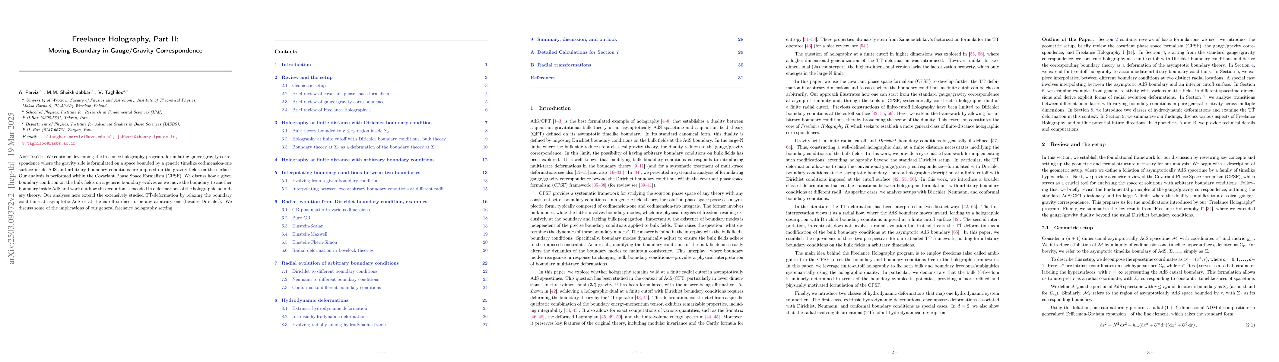 Thumbnail for Freelance Holography, Part II: Moving Boundary in Gauge/Gravity
  Correspondence
