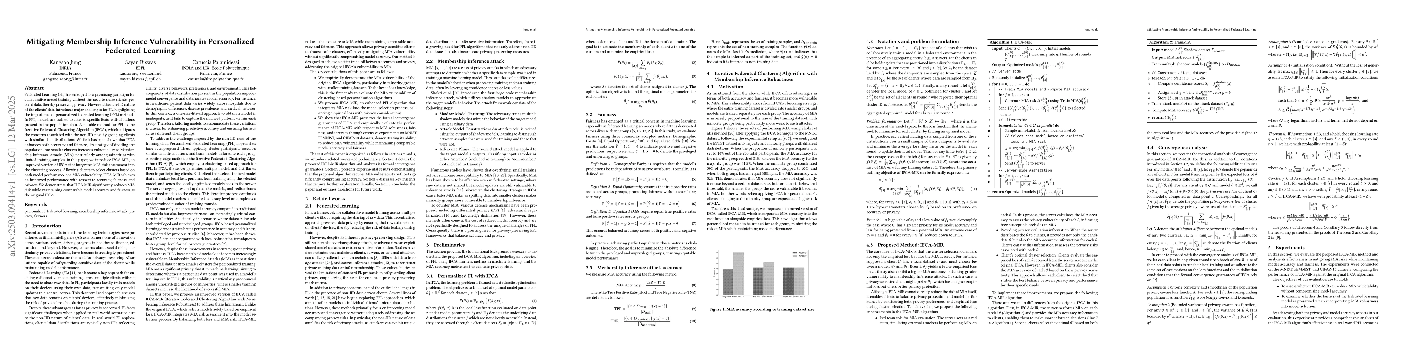 Thumbnail for Mitigating Membership Inference Vulnerability in Personalized Federated
  Learning