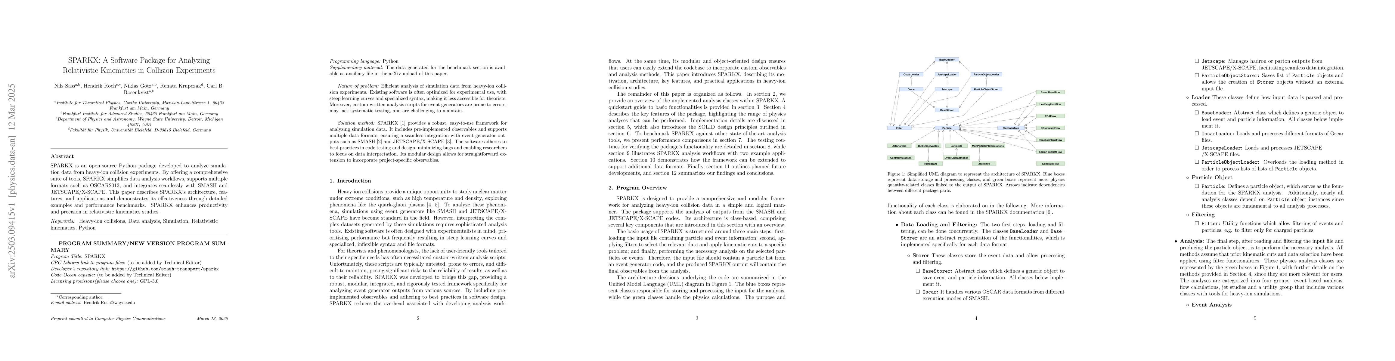 Thumbnail for SPARKX: A Software Package for Analyzing Relativistic Kinematics in
  Collision Experiments