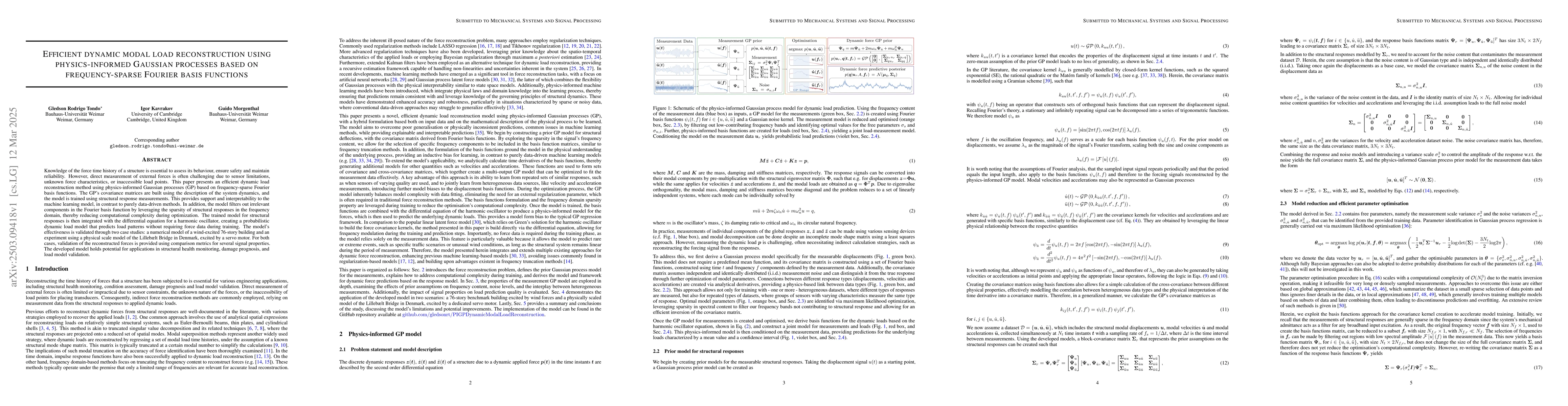 Thumbnail for Efficient dynamic modal load reconstruction using physics-informed
  Gaussian processes based on frequency-sparse Fourier basis functions