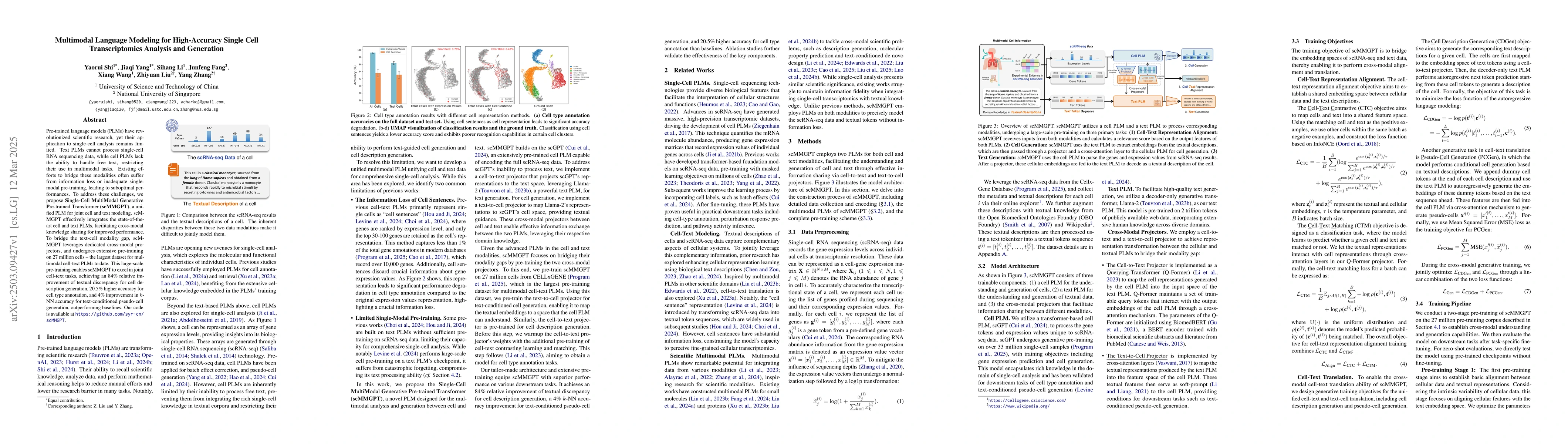 Thumbnail for Multimodal Language Modeling for High-Accuracy Single Cell
  Transcriptomics Analysis and Generation