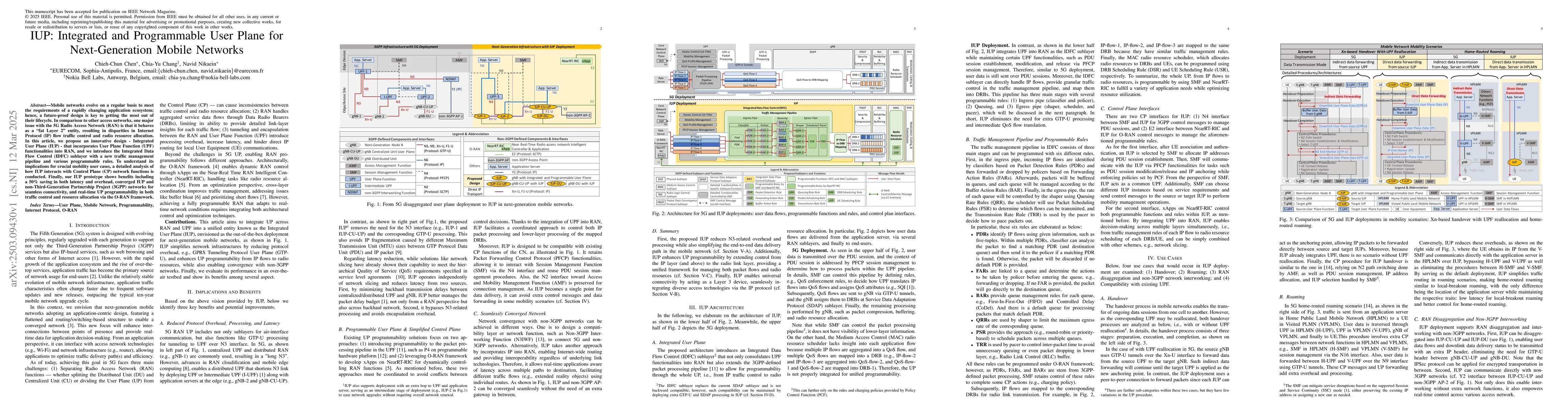 Thumbnail for IUP: Integrated and Programmable User Plane for Next-Generation Mobile
  Networks