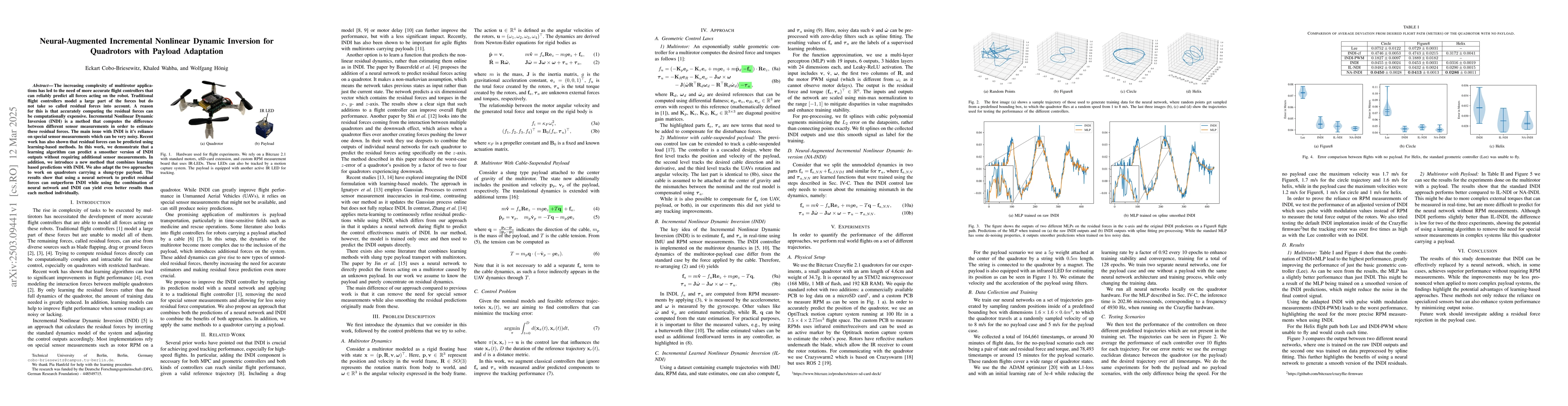 Thumbnail for Neural-Augmented Incremental Nonlinear Dynamic Inversion for Quadrotors
  with Payload Adaptation
