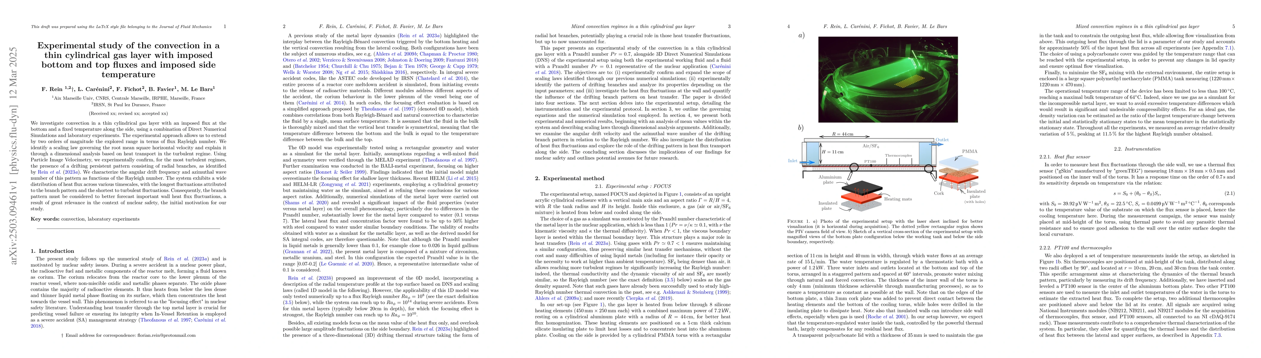 Thumbnail for Experimental study of the convection in a thin cylindrical gas layer
  with imposed bottom and top fluxes and imposed side temperature