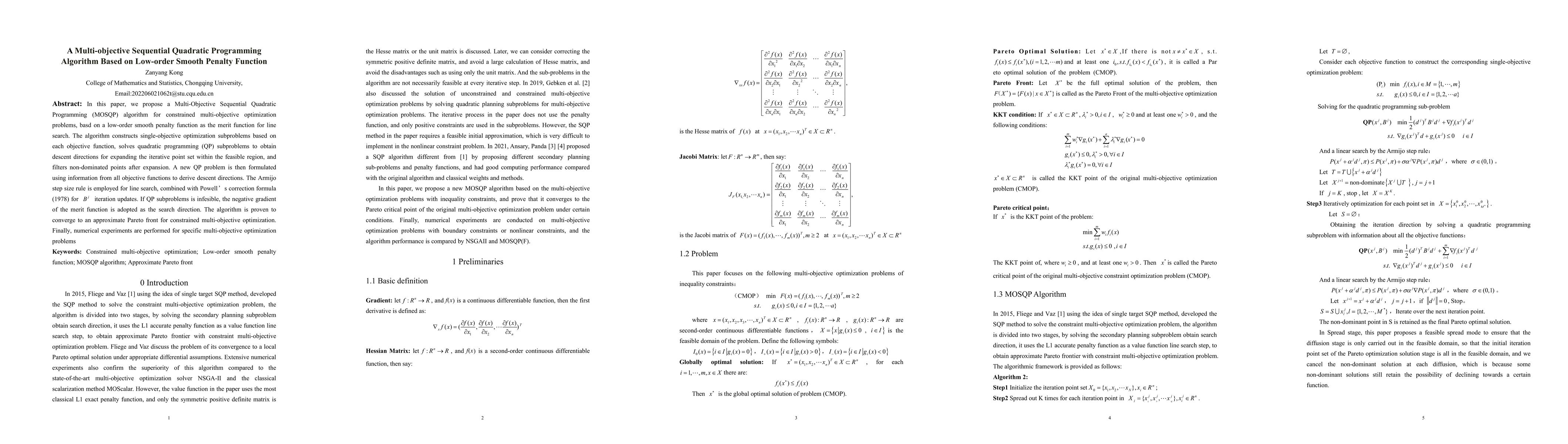 Thumbnail for A Multi-objective Sequential Quadratic Programming Algorithm Based on
  Low-order Smooth Penalty Function