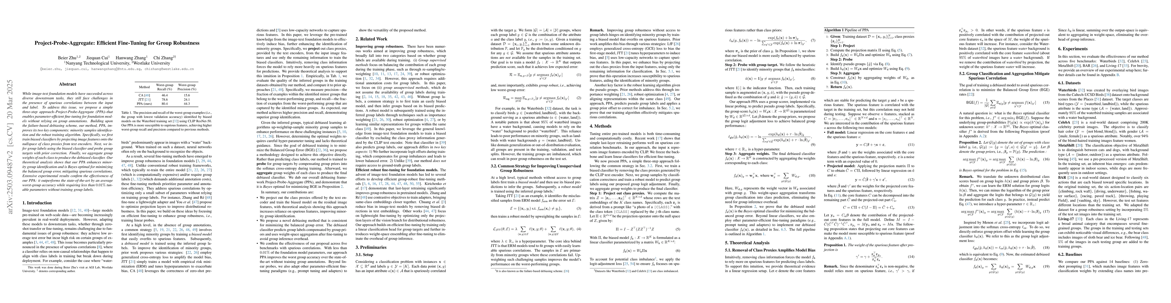 Thumbnail for Project-Probe-Aggregate: Efficient Fine-Tuning for Group Robustness