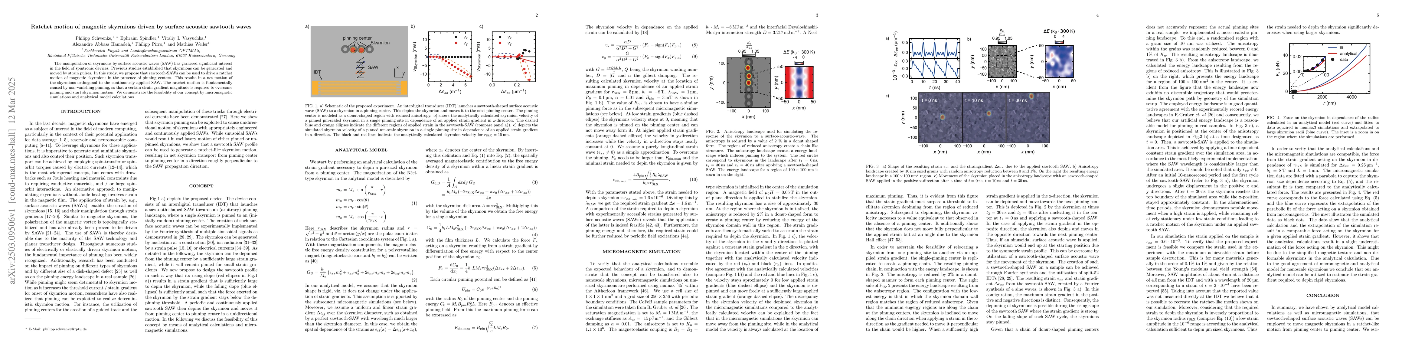 Thumbnail for Ratchet motion of magnetic skyrmions driven by surface acoustic sawtooth
  waves