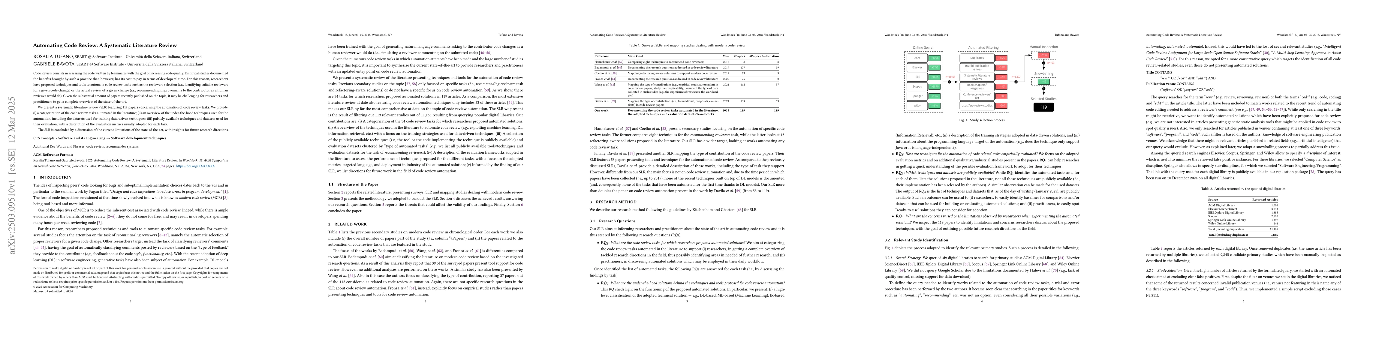 Thumbnail for Automating Code Review: A Systematic Literature Review