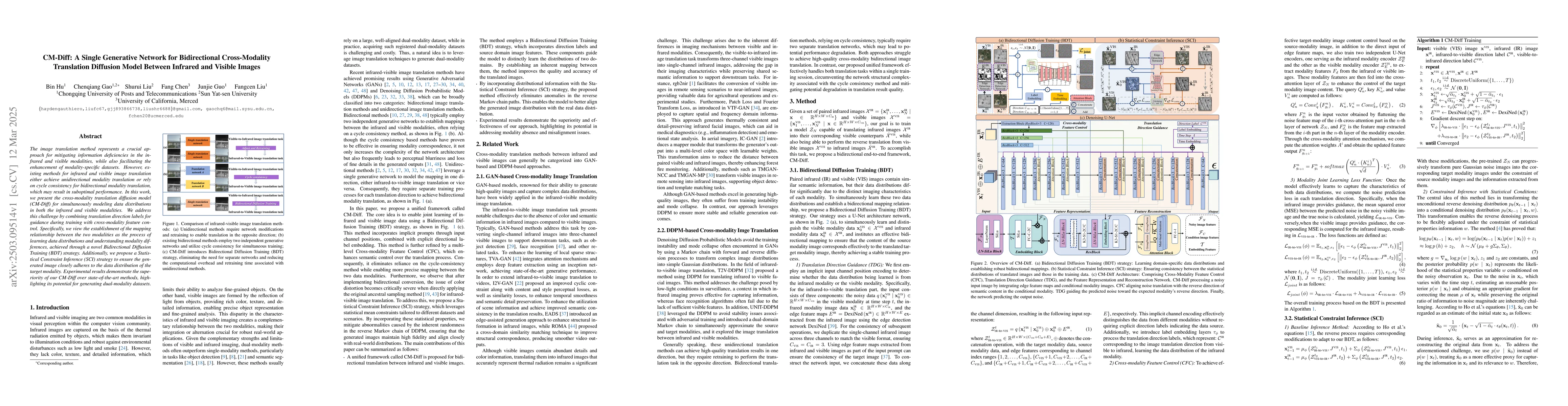 Thumbnail for CM-Diff: A Single Generative Network for Bidirectional Cross-Modality
  Translation Diffusion Model Between Infrared and Visible Images