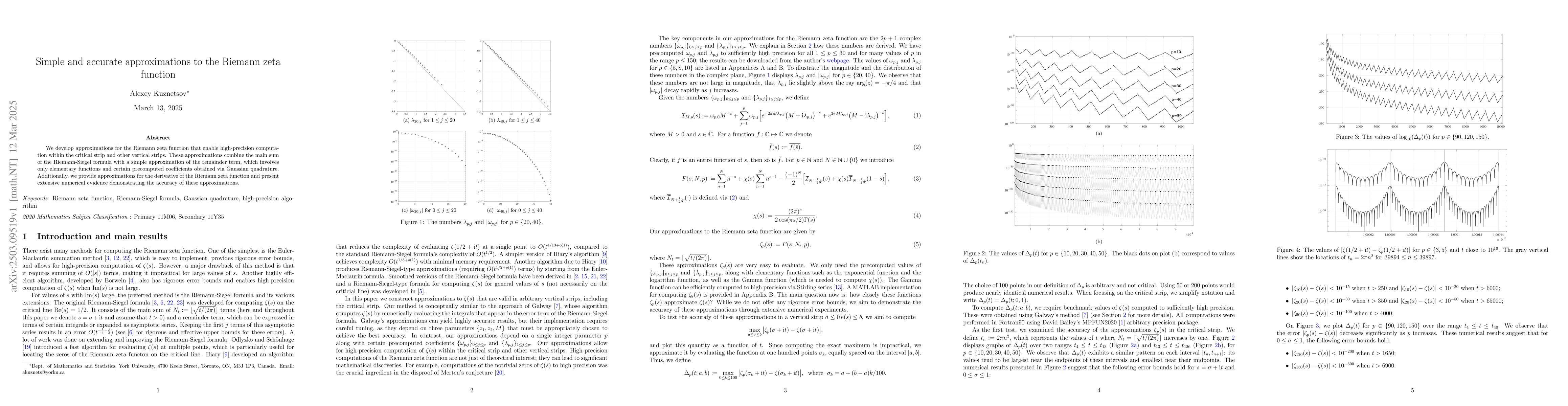 Thumbnail for Simple and accurate approximations to the Riemann zeta function