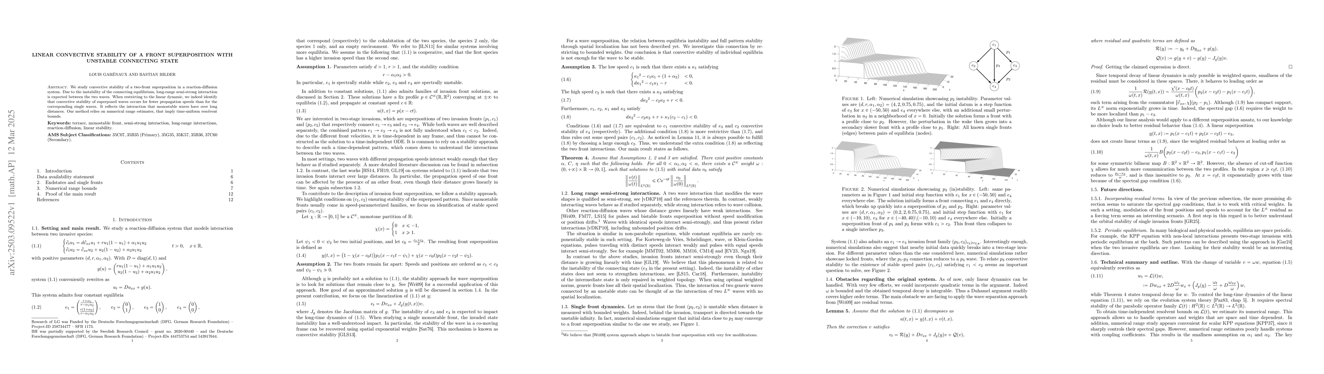 Thumbnail for Linear convective stability of a front superposition with unstable
  connecting state