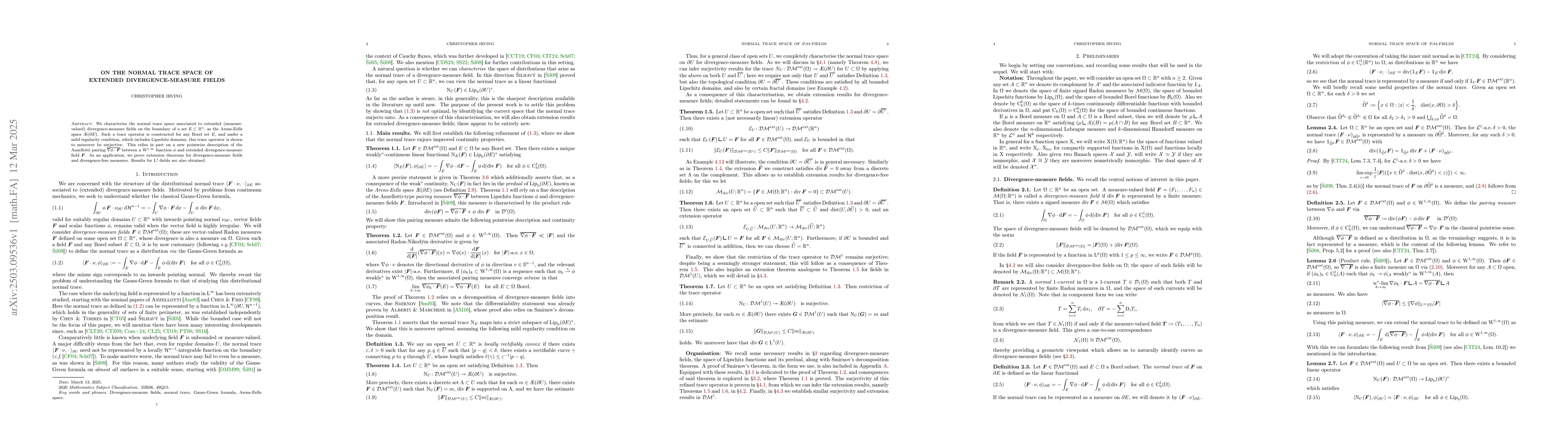 Thumbnail for On the normal trace space of extended divergence-measure fields