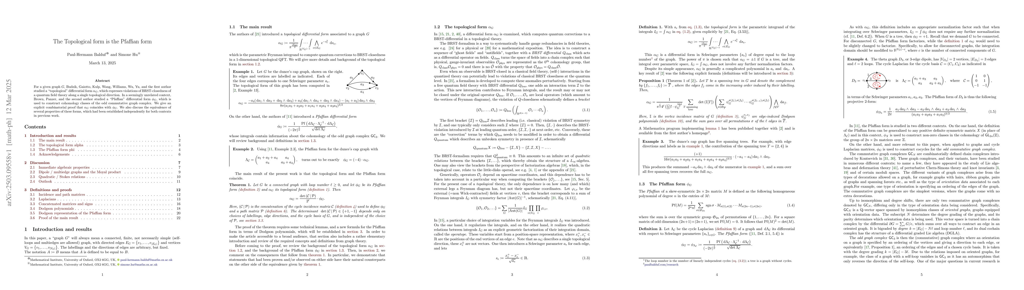 Thumbnail for The Topological form is the Pfaffian form