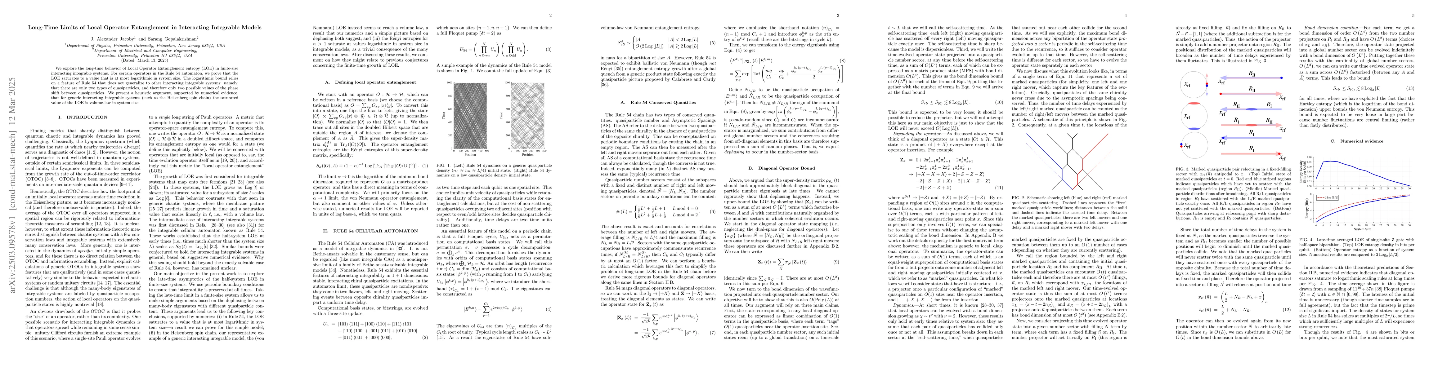 Thumbnail for Long-Time Limits of Local Operator Entanglement in Interacting
  Integrable Models