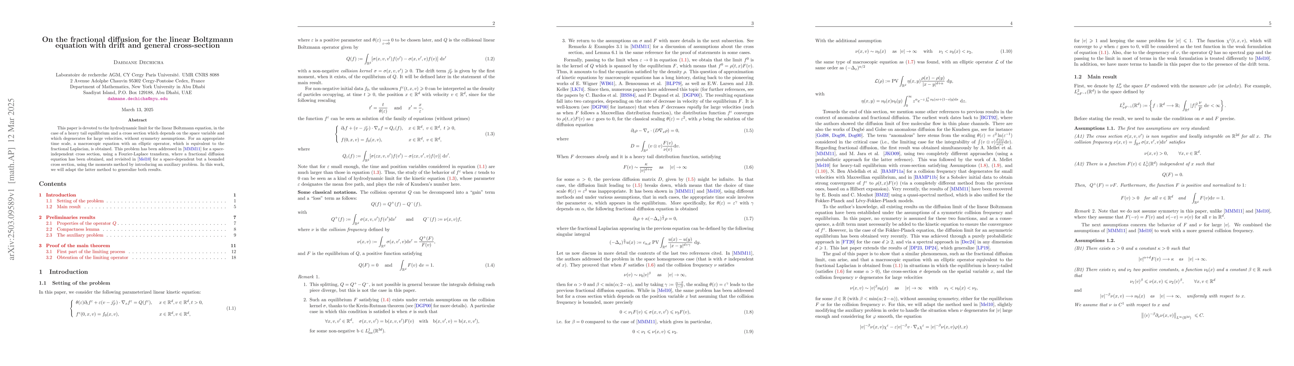 Thumbnail for On the fractional diffusion for the linear Boltzmann equation with drift
  and general cross-section