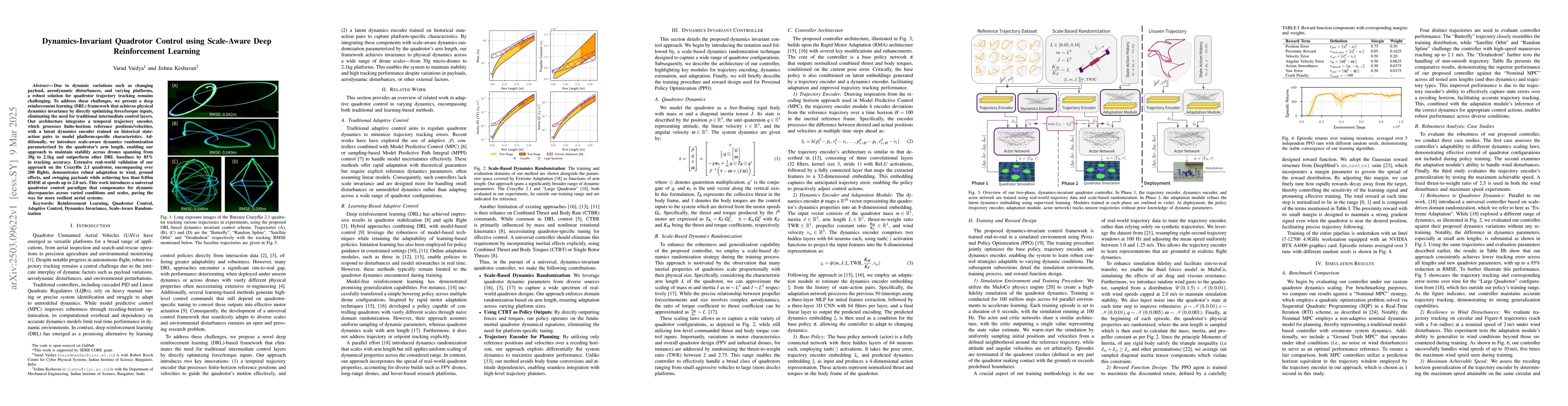 Thumbnail for Dynamics-Invariant Quadrotor Control using Scale-Aware Deep
  Reinforcement Learning